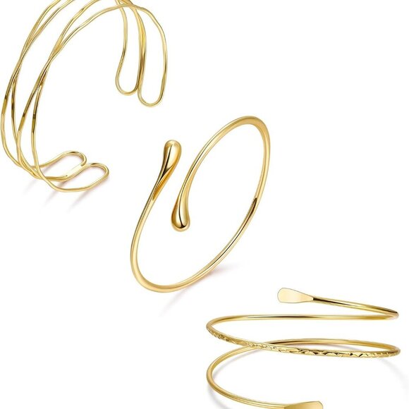 Accessories - Adjustable Gold-Plated Brass Arm Cuffs Set - Chic Women's Accessories